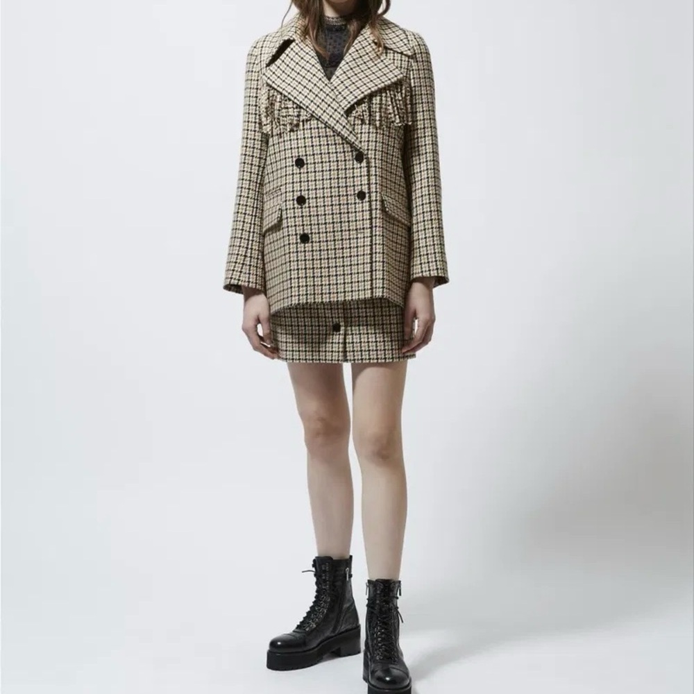 The Kooples Patterned Formal Wool Jacket With Fringing - Picture 2 of 14